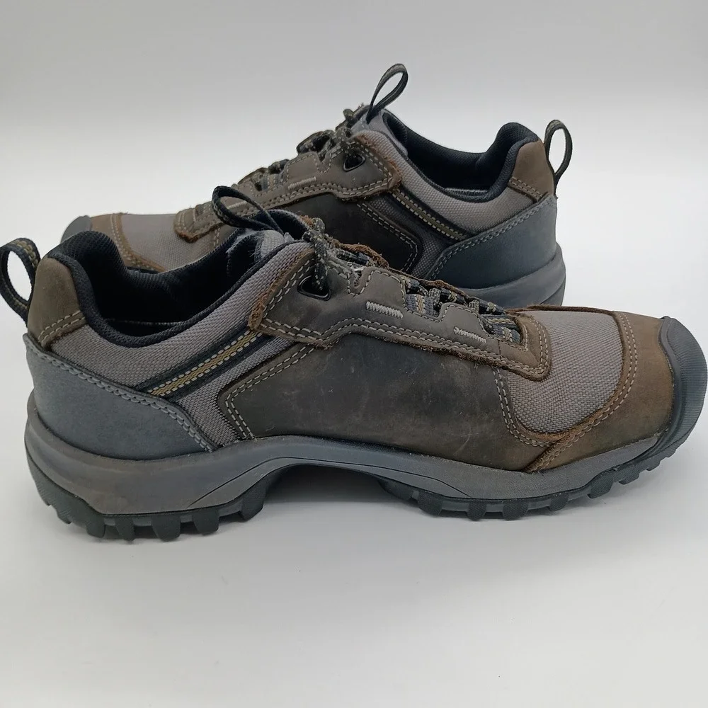 Keen Steens Waterproof‎ Hiking Shoes Mens 9 Brown Grey Leather Low Top